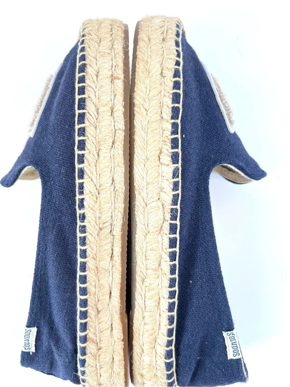 Soludos Chambray Llama Canvas Espadrilles Blue Size 8 Casual Slip-on Boho